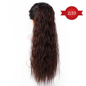 DIFEI Women's Long Wavy Ponytail Clip in Hairpiece One Piece High Temperature Fiber Synthetic Natural Wrap Around Hair