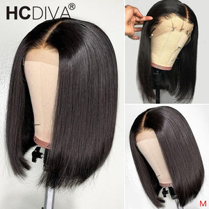 Short Bob Lace Wig 13*4 Lace Front Wig Brazilian Remy Human Hair Wig 150% Straight Lace Front Wig Pre Plucked With Baby Hair
