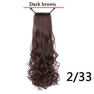 AILIADE Synthetic Band Ponytail Extension Clip Wig Natural Swing Clip In Curly Hair Extension Ponytail Wig Headwear