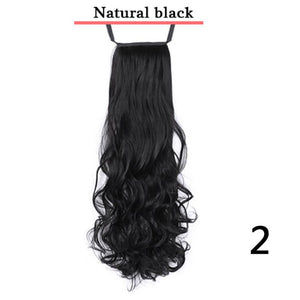 AILIADE Synthetic Band Ponytail Extension Clip Wig Natural Swing Clip In Curly Hair Extension Ponytail Wig Headwear