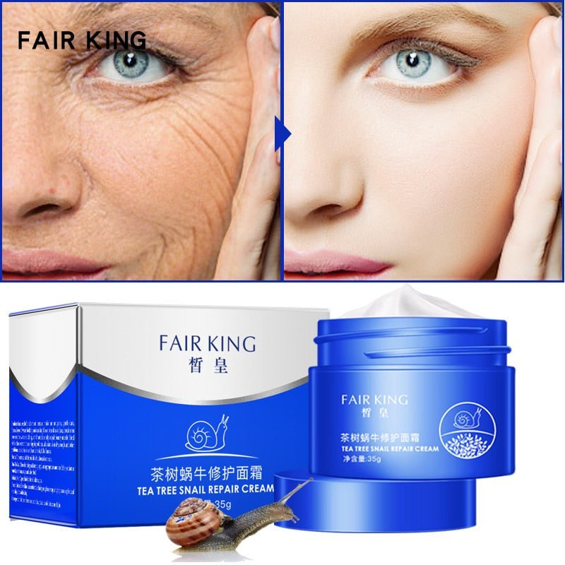 Tea Tree Snail Face Cream Hyaluronic Acid Moisturizer Whitening Anti Wrinkle Anti Aging Serum Collagen Nourishing Skin Care 35g