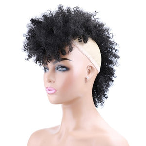 Lydia Synthetic High Puff Afro Short Kinky Curly Middle-Part Wig Clips in Hair Extension African American 90g/PCS Hairpiece