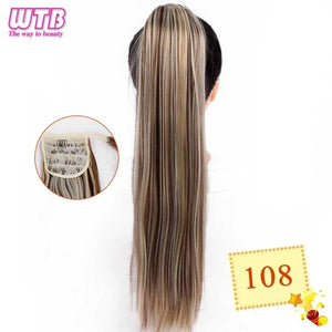 WTB Wrap Synthetic Ponytail Hair Extension Super Long Straight Women's Clip In Hair Extensions Pony Tail False Hair 32 Inch