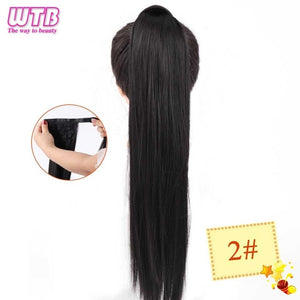 WTB Wrap Synthetic Ponytail Hair Extension Super Long Straight Women's Clip In Hair Extensions Pony Tail False Hair 32 Inch