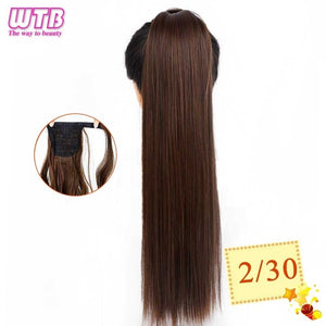 WTB Wrap Synthetic Ponytail Hair Extension Super Long Straight Women's Clip In Hair Extensions Pony Tail False Hair 32 Inch