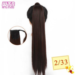 WTB Wrap Synthetic Ponytail Hair Extension Super Long Straight Women's Clip In Hair Extensions Pony Tail False Hair 32 Inch