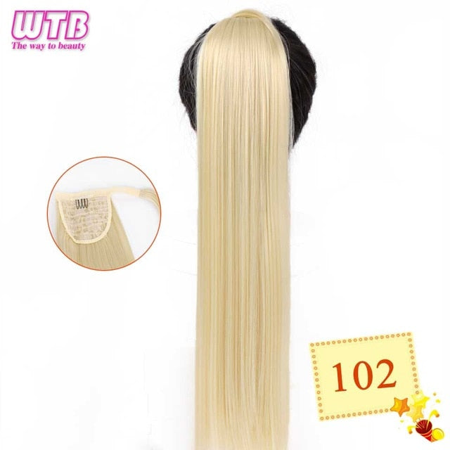 WTB Wrap Synthetic Ponytail Hair Extension Super Long Straight Women's Clip In Hair Extensions Pony Tail False Hair 32 Inch