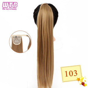 WTB Wrap Synthetic Ponytail Hair Extension Super Long Straight Women's Clip In Hair Extensions Pony Tail False Hair 32 Inch