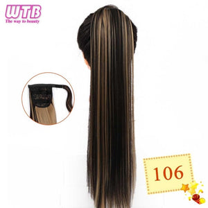 WTB Wrap Synthetic Ponytail Hair Extension Super Long Straight Women's Clip In Hair Extensions Pony Tail False Hair 32 Inch