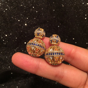 Top Quality Fancy Stamp Earrings Micro Pave CZ Crystals Cross Stripe Cirsle Earrings For Women INS Jewelry