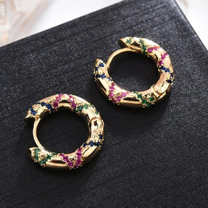 Top Quality Fancy Stamp Earrings Micro Pave CZ Crystals Cross Stripe Cirsle Earrings For Women INS Jewelry
