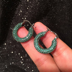 Top Quality Fancy Stamp Earrings Micro Pave CZ Crystals Cross Stripe Cirsle Earrings For Women INS Jewelry