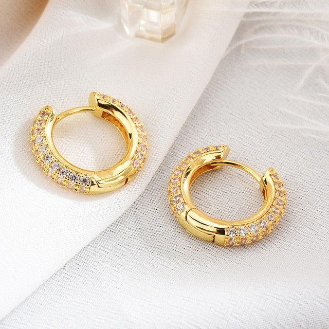 Top Quality Fancy Stamp Earrings Micro Pave CZ Crystals Cross Stripe Cirsle Earrings For Women INS Jewelry