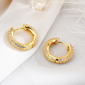Top Quality Fancy Stamp Earrings Micro Pave CZ Crystals Cross Stripe Cirsle Earrings For Women INS Jewelry