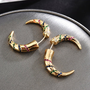 Top Quality Fancy Stamp Earrings Micro Pave CZ Crystals Cross Stripe Cirsle Earrings For Women INS Jewelry