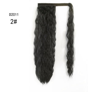 WERD Corn Wavy Long Ponytail Synthetic Wigs For Black Hairpiece Wrap On Clip Hair Extensions Ombre Brown Pony Tail Blonde Hair