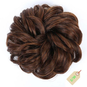 DIANQI Women's Thick 1PCS Hair Scrunchies Made of Hair Curly Wavy Updo Hair Bun Extensions Messy Hairpieces