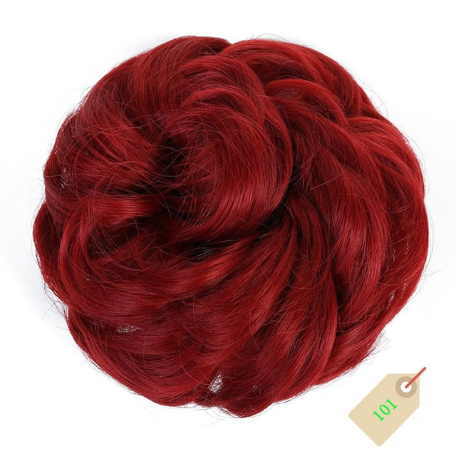 DIANQI Women's Thick 1PCS Hair Scrunchies Made of Hair Curly Wavy Updo Hair Bun Extensions Messy Hairpieces