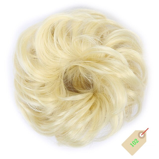 DIANQI Women's Thick 1PCS Hair Scrunchies Made of Hair Curly Wavy Updo Hair Bun Extensions Messy Hairpieces
