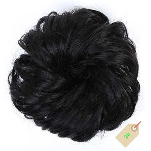 DIANQI Women's Thick 1PCS Hair Scrunchies Made of Hair Curly Wavy Updo Hair Bun Extensions Messy Hairpieces