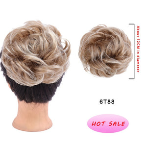 DIANQI Women's Thick 1PCS Hair Scrunchies Made of Hair Curly Wavy Updo Hair Bun Extensions Messy Hairpieces