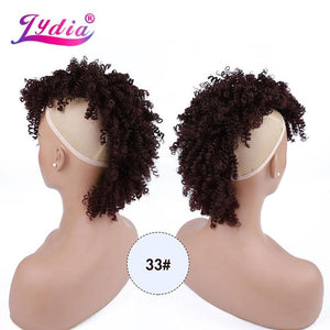 Lydia Synthetic High Puff Afro Short Kinky Curly Middle-Part Wig Clips in Hair Extension African American 90g/PCS Hairpiece