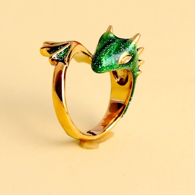 Timeless Wonder Enemal Dragon Stackable Rings Fancy Jewelry Punk Cocktail Designer Boho Gift Ins Gothic Red Green Blue Pink 4394