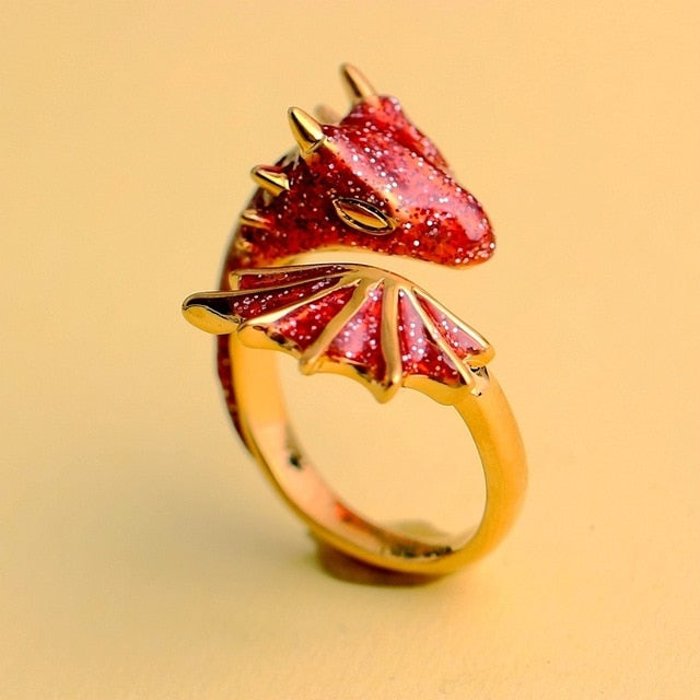 Timeless Wonder Enemal Dragon Stackable Rings Fancy Jewelry Punk Cocktail Designer Boho Gift Ins Gothic Red Green Blue Pink 4394