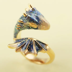 Timeless Wonder Enemal Dragon Stackable Rings Fancy Jewelry Punk Cocktail Designer Boho Gift Ins Gothic Red Green Blue Pink 4394