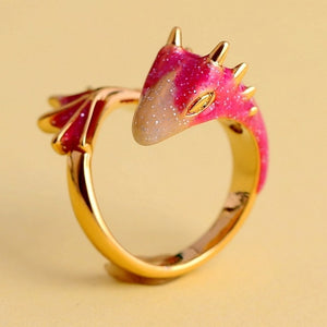 Timeless Wonder Enemal Dragon Stackable Rings Fancy Jewelry Punk Cocktail Designer Boho Gift Ins Gothic Red Green Blue Pink 4394