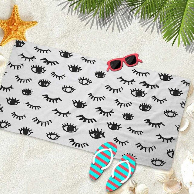 Silstar Tex Glamour Eyelashes Tower Bath Women For Hotel Traveling Yoga Shower Towels Beach Summer Seaside  Beauty Blankets