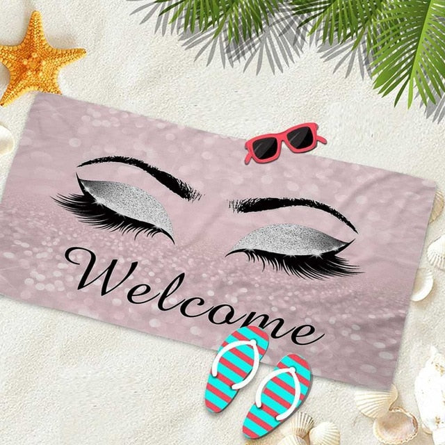Silstar Tex Glamour Eyelashes Tower Bath Women For Hotel Traveling Yoga Shower Towels Beach Summer Seaside  Beauty Blankets