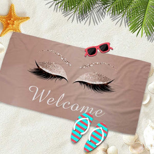Silstar Tex Glamour Eyelashes Tower Bath Women For Hotel Traveling Yoga Shower Towels Beach Summer Seaside  Beauty Blankets