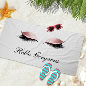 Silstar Tex Glamour Eyelashes Tower Bath Women For Hotel Traveling Yoga Shower Towels Beach Summer Seaside  Beauty Blankets