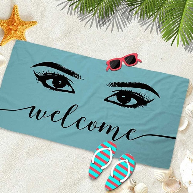 Silstar Tex Glamour Eyelashes Tower Bath Women For Hotel Traveling Yoga Shower Towels Beach Summer Seaside  Beauty Blankets