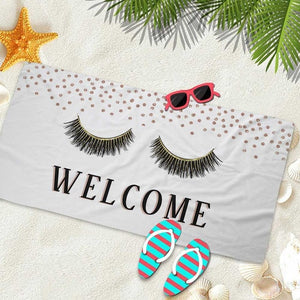 Silstar Tex Glamour Eyelashes Tower Bath Women For Hotel Traveling Yoga Shower Towels Beach Summer Seaside  Beauty Blankets