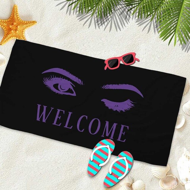 Silstar Tex Glamour Eyelashes Tower Bath Women For Hotel Traveling Yoga Shower Towels Beach Summer Seaside  Beauty Blankets