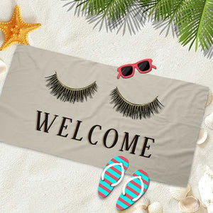 Silstar Tex Glamour Eyelashes Tower Bath Women For Hotel Traveling Yoga Shower Towels Beach Summer Seaside  Beauty Blankets