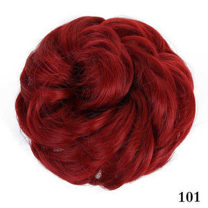 XIYUE Natural curly Messy Bun Tousled Hairpiece Elastic Bands Fake Hair Band Donut Wrap Ponytai Chignon Hair Extension for Women