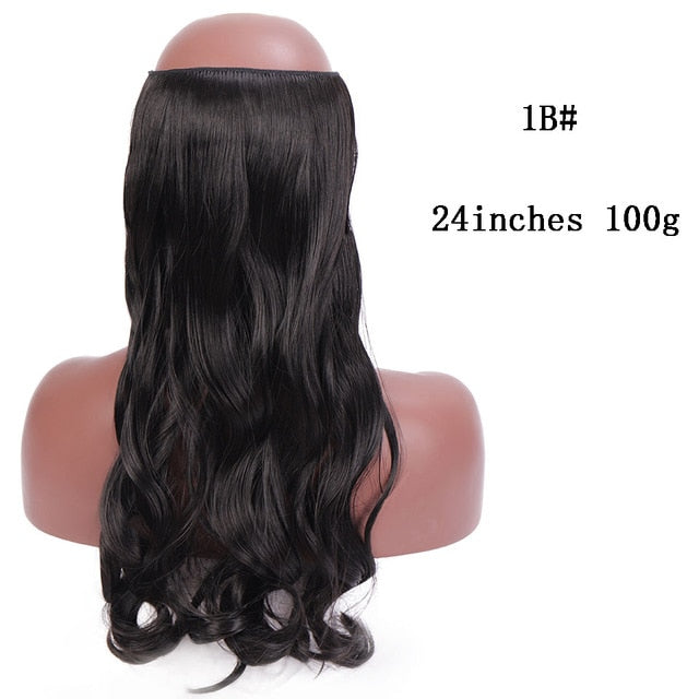 SHANGKE No Clips In Straight Hair Extensions Invisible Ombre Bayalage Synthetic Natural Hidden Secret Wire Crown Grey Pink Hair