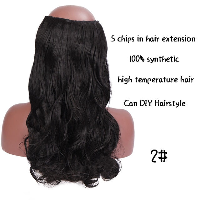 SHANGKE Long Straight Clip in Synthetic Hair Extensions Black Brown High Tempreture Pink Blue Red Hair Piece Bulk Hair Extension
