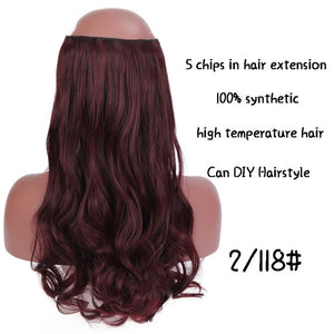 SHANGKE Long Straight Clip in Synthetic Hair Extensions Black Brown High Tempreture Pink Blue Red Hair Piece Bulk Hair Extension