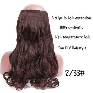 SHANGKE Long Straight Clip in Synthetic Hair Extensions Black Brown High Tempreture Pink Blue Red Hair Piece Bulk Hair Extension