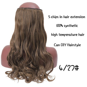 SHANGKE Long Straight Clip in Synthetic Hair Extensions Black Brown High Tempreture Pink Blue Red Hair Piece Bulk Hair Extension