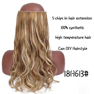 SHANGKE Long Straight Clip in Synthetic Hair Extensions Black Brown High Tempreture Pink Blue Red Hair Piece Bulk Hair Extension
