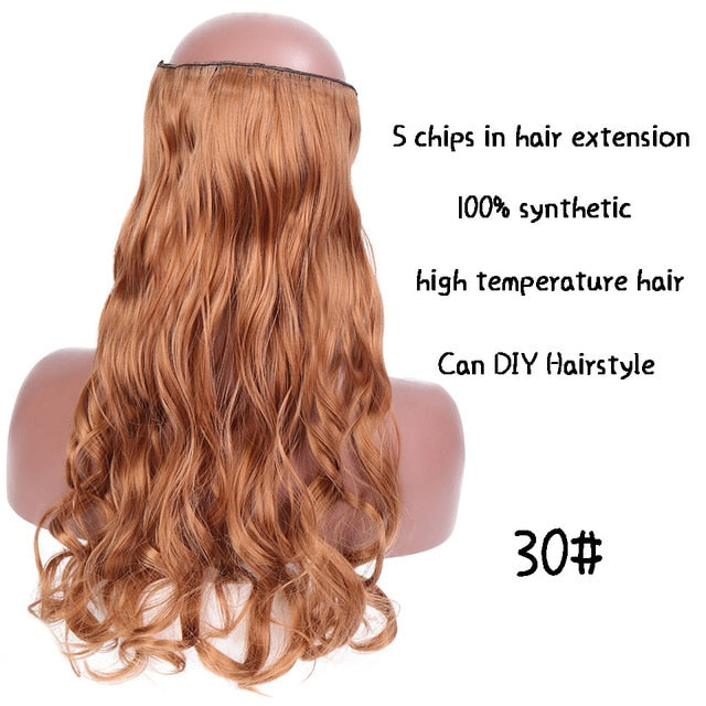 SHANGKE Long Straight Clip in Synthetic Hair Extensions Black Brown High Tempreture Pink Blue Red Hair Piece Bulk Hair Extension