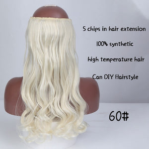 SHANGKE Long Straight Clip in Synthetic Hair Extensions Black Brown High Tempreture Pink Blue Red Hair Piece Bulk Hair Extension