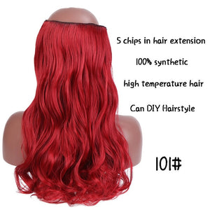 SHANGKE Long Straight Clip in Synthetic Hair Extensions Black Brown High Tempreture Pink Blue Red Hair Piece Bulk Hair Extension