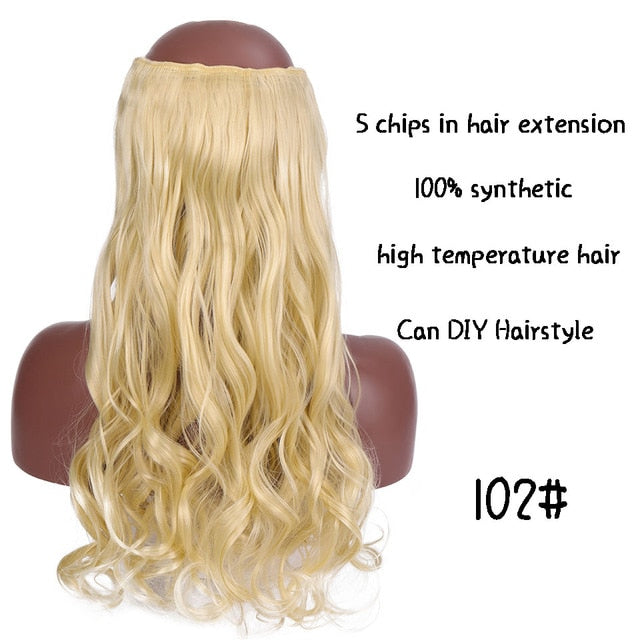 SHANGKE Long Straight Clip in Synthetic Hair Extensions Black Brown High Tempreture Pink Blue Red Hair Piece Bulk Hair Extension