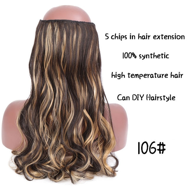 SHANGKE Long Straight Clip in Synthetic Hair Extensions Black Brown High Tempreture Pink Blue Red Hair Piece Bulk Hair Extension